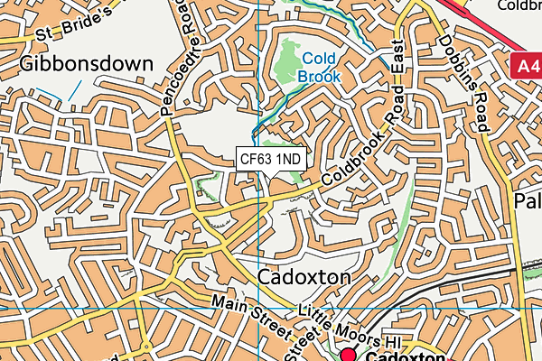 CF63 1ND map - OS VectorMap District (Ordnance Survey)