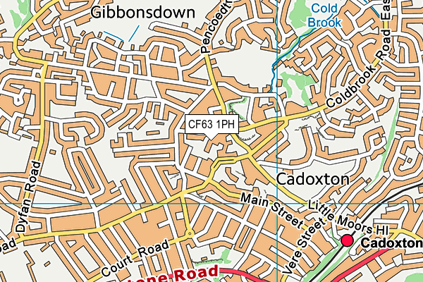 CF63 1PH map - OS VectorMap District (Ordnance Survey)