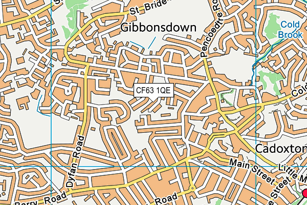 CF63 1QE map - OS VectorMap District (Ordnance Survey)