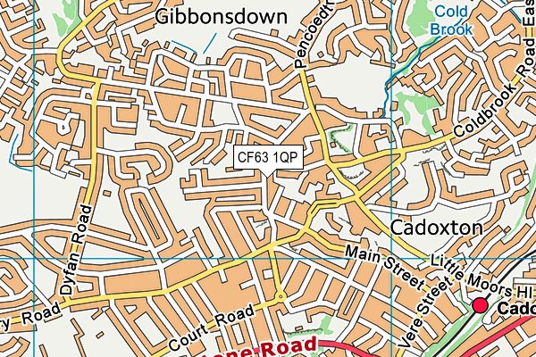 CF63 1QP map - OS VectorMap District (Ordnance Survey)