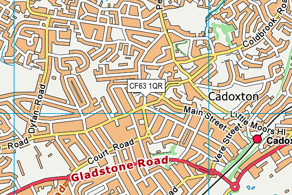 CF63 1QR map - OS VectorMap District (Ordnance Survey)