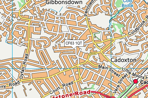 CF63 1QT map - OS VectorMap District (Ordnance Survey)