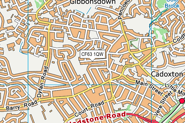 CF63 1QW map - OS VectorMap District (Ordnance Survey)