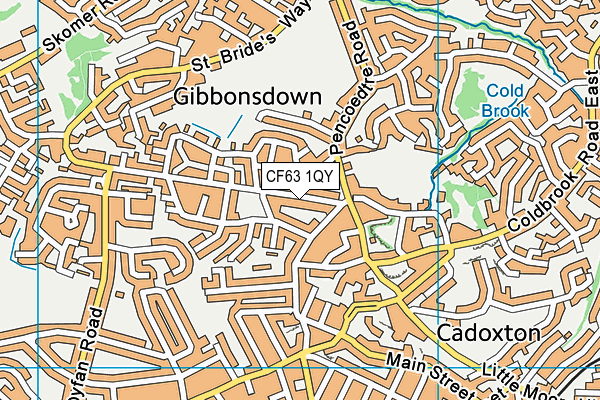 CF63 1QY map - OS VectorMap District (Ordnance Survey)