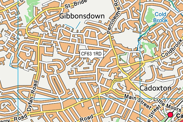 CF63 1RD map - OS VectorMap District (Ordnance Survey)