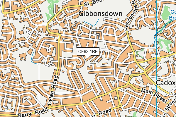 CF63 1RE map - OS VectorMap District (Ordnance Survey)