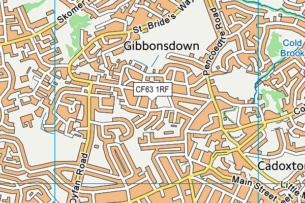 CF63 1RF map - OS VectorMap District (Ordnance Survey)