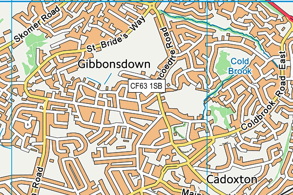 CF63 1SB map - OS VectorMap District (Ordnance Survey)