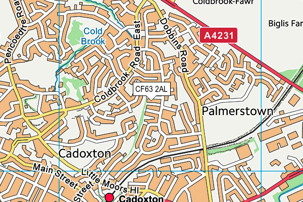 CF63 2AL map - OS VectorMap District (Ordnance Survey)