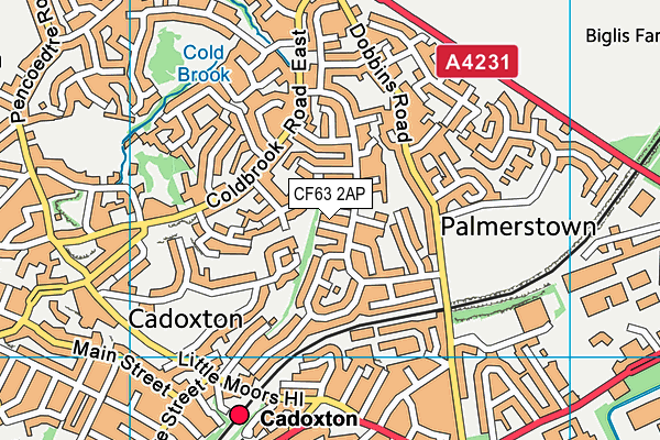 CF63 2AP map - OS VectorMap District (Ordnance Survey)