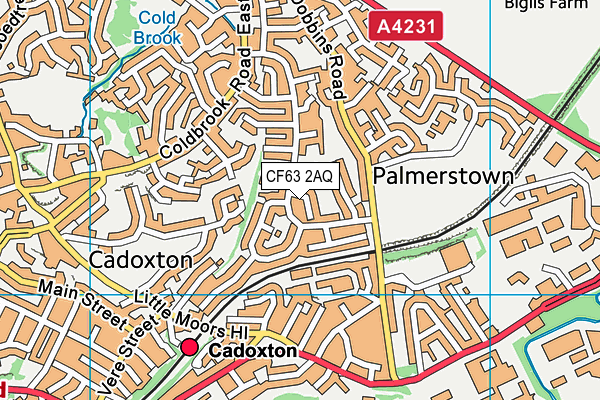 CF63 2AQ map - OS VectorMap District (Ordnance Survey)