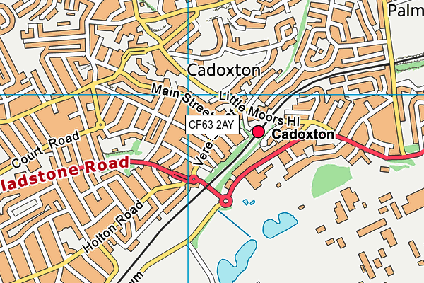 CF63 2AY map - OS VectorMap District (Ordnance Survey)