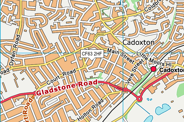 CF63 2HF map - OS VectorMap District (Ordnance Survey)