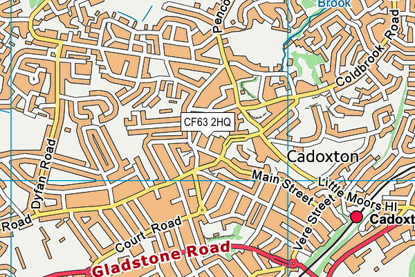 CF63 2HQ map - OS VectorMap District (Ordnance Survey)