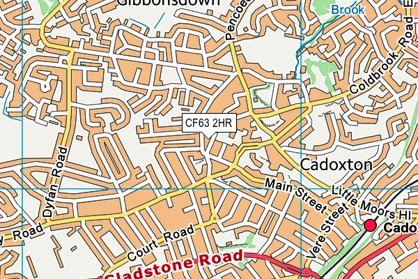 CF63 2HR map - OS VectorMap District (Ordnance Survey)