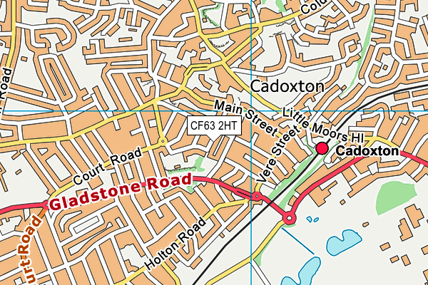 CF63 2HT map - OS VectorMap District (Ordnance Survey)