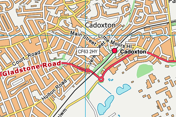 CF63 2HY map - OS VectorMap District (Ordnance Survey)