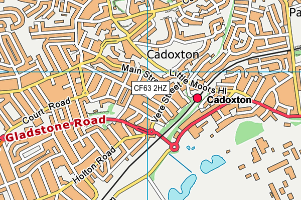 CF63 2HZ map - OS VectorMap District (Ordnance Survey)