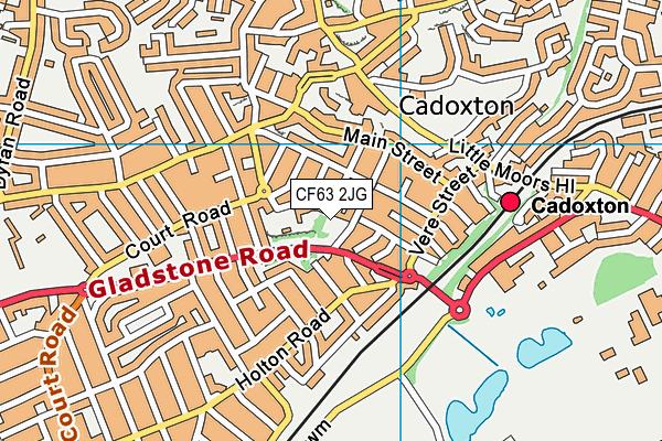 CF63 2JG map - OS VectorMap District (Ordnance Survey)