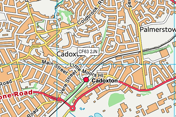 CF63 2JN map - OS VectorMap District (Ordnance Survey)