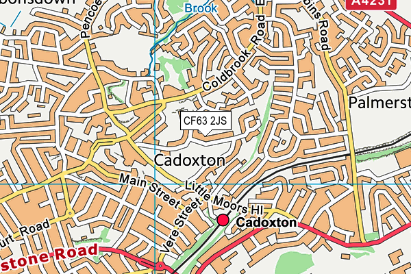 Cadoxton Community Primary map (CF63 2JS) - OS VectorMap District (Ordnance Survey)