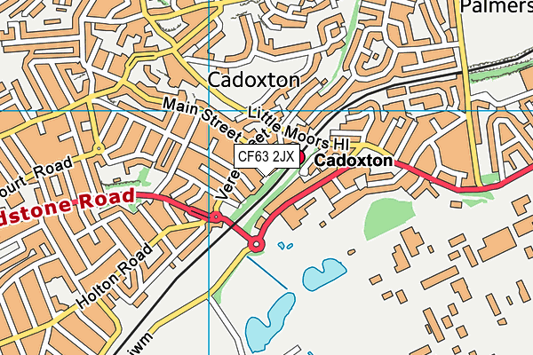 CF63 2JX map - OS VectorMap District (Ordnance Survey)