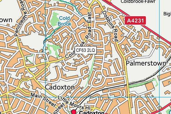 CF63 2LQ map - OS VectorMap District (Ordnance Survey)