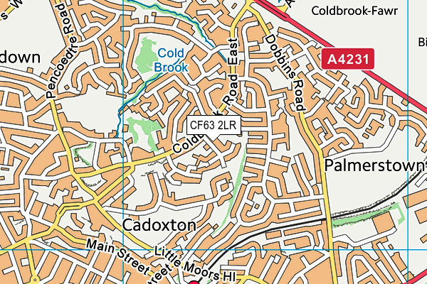 CF63 2LR map - OS VectorMap District (Ordnance Survey)