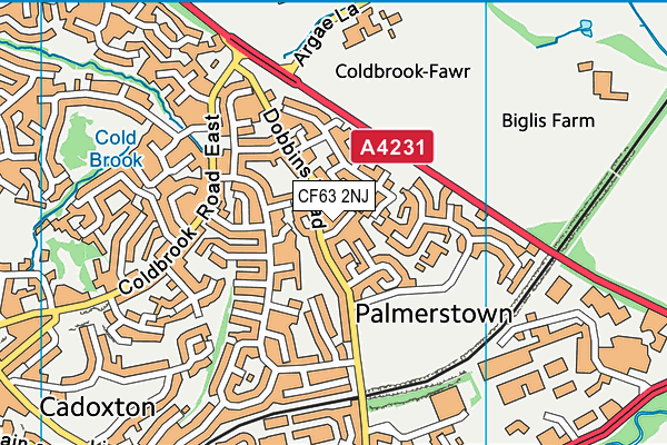 CF63 2NJ map - OS VectorMap District (Ordnance Survey)