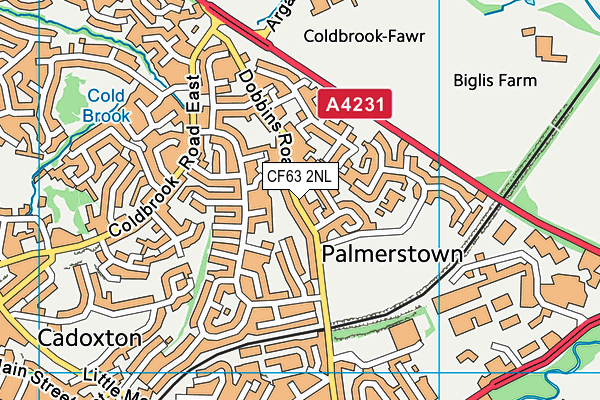 CF63 2NL map - OS VectorMap District (Ordnance Survey)