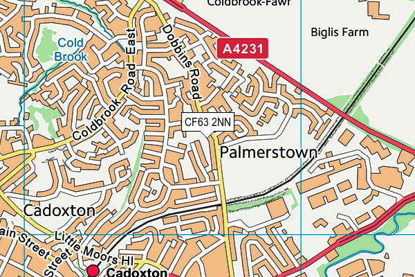 CF63 2NN map - OS VectorMap District (Ordnance Survey)