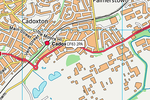 CF63 2PA map - OS VectorMap District (Ordnance Survey)