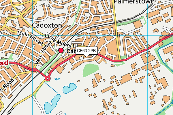 CF63 2PB map - OS VectorMap District (Ordnance Survey)