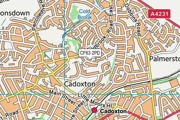 CF63 2PD map - OS VectorMap District (Ordnance Survey)