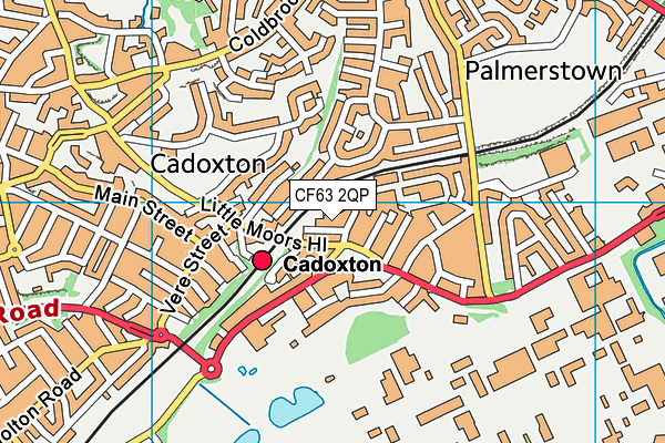 CF63 2QP map - OS VectorMap District (Ordnance Survey)