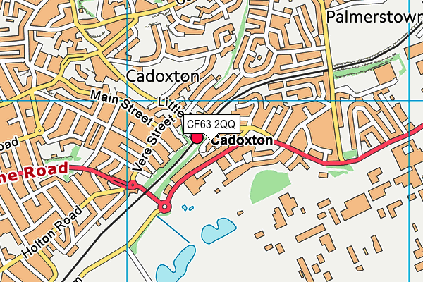 CF63 2QQ map - OS VectorMap District (Ordnance Survey)