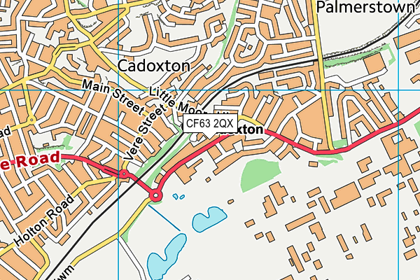 CF63 2QX map - OS VectorMap District (Ordnance Survey)