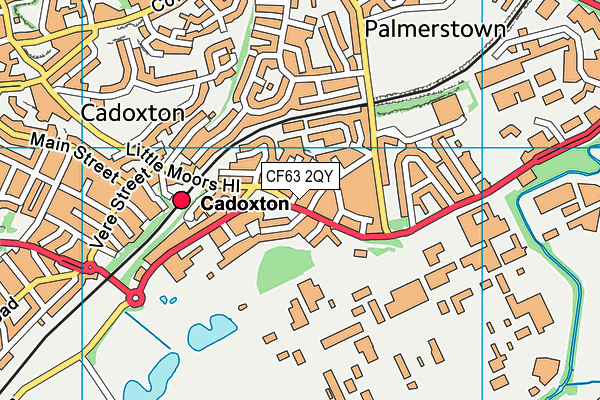 CF63 2QY map - OS VectorMap District (Ordnance Survey)