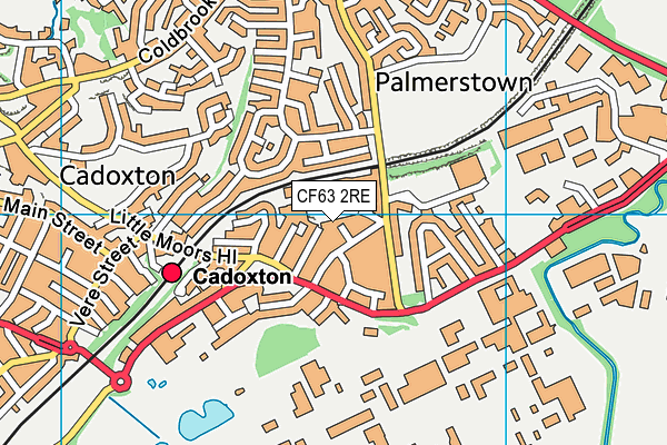 CF63 2RE map - OS VectorMap District (Ordnance Survey)