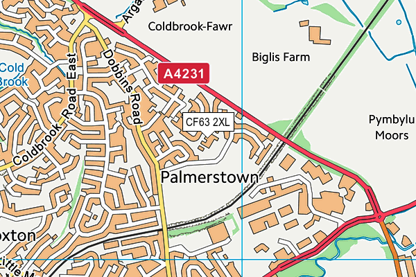 Palmerston Primary School map (CF63 2XL) - OS VectorMap District (Ordnance Survey)