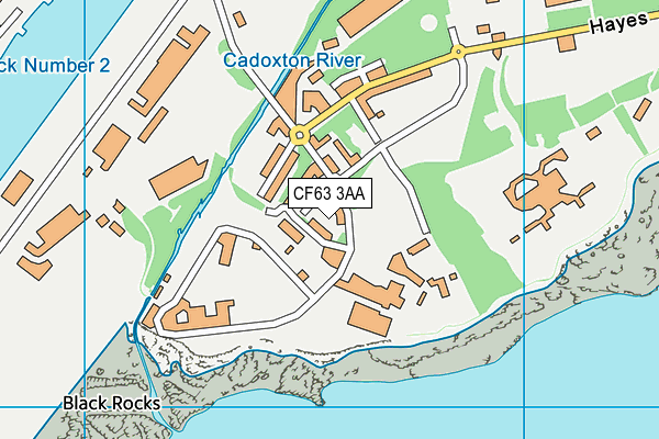 CF63 3AA map - OS VectorMap District (Ordnance Survey)