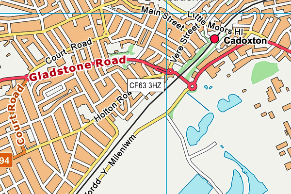 CF63 3HZ map - OS VectorMap District (Ordnance Survey)