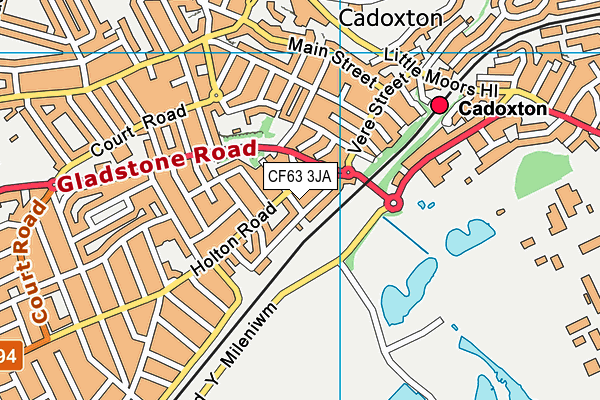 CF63 3JA map - OS VectorMap District (Ordnance Survey)