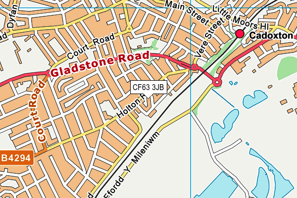 CF63 3JB map - OS VectorMap District (Ordnance Survey)