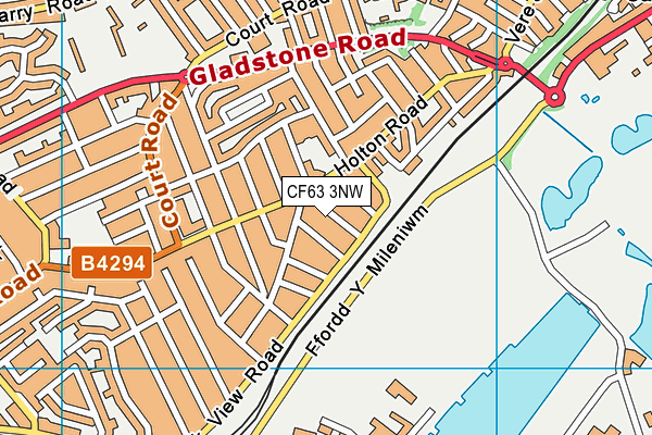 CF63 3NW map - OS VectorMap District (Ordnance Survey)