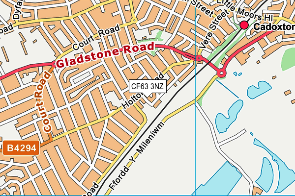 CF63 3NZ map - OS VectorMap District (Ordnance Survey)