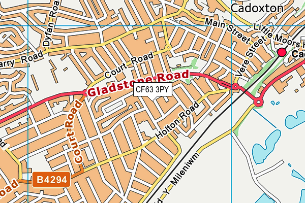 CF63 3PY map - OS VectorMap District (Ordnance Survey)