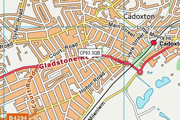 CF63 3QB map - OS VectorMap District (Ordnance Survey)