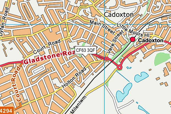 CF63 3QF map - OS VectorMap District (Ordnance Survey)