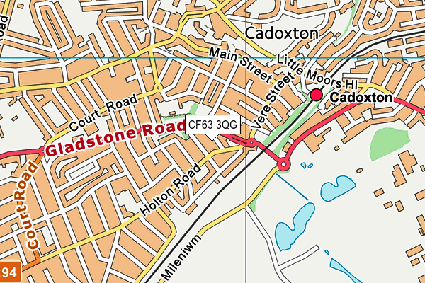 CF63 3QG map - OS VectorMap District (Ordnance Survey)